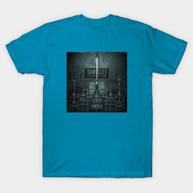 Damocles Corporation T-Shirt by Dizgraceland